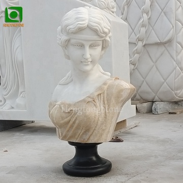 Elegant Western Marble Bust Statue: Woman Head Sculpture