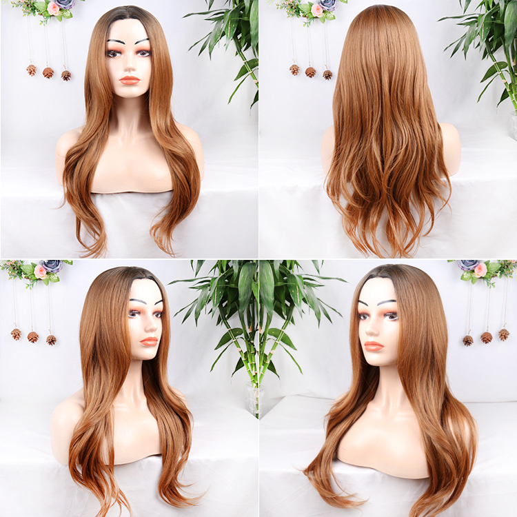 28 inch Kanekalon wig heat resistant blonde fiber ombre synthetic part lace front synthetic hair wigs for black women