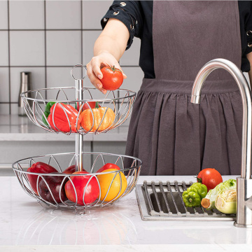 Stainless steel 2 tier fruit vegetable basket