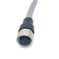 Conector de plugue redondo M12 com fios abertos