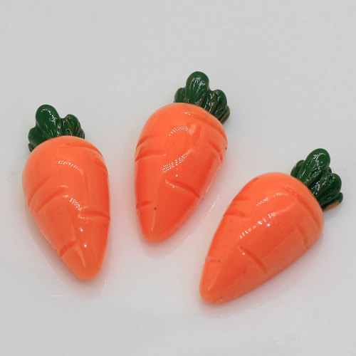 Mini cabochon in resina a forma di carota con retro piatto 100 pezzi / borsa per decorazioni per giocattoli fai-da-te Charms perline Cucina Ornamenti per frigorifero Slime