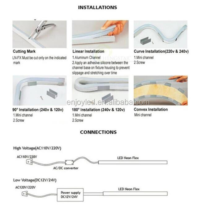 Best seller 5meters kit silicon neon DC12V DC24V 5mm 6mm 8mm silicon led neon lights strip 12v ip67 for signage