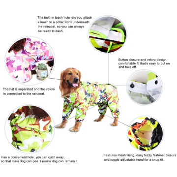 10 Size Waterproof 4 Legs Pets Raincoat