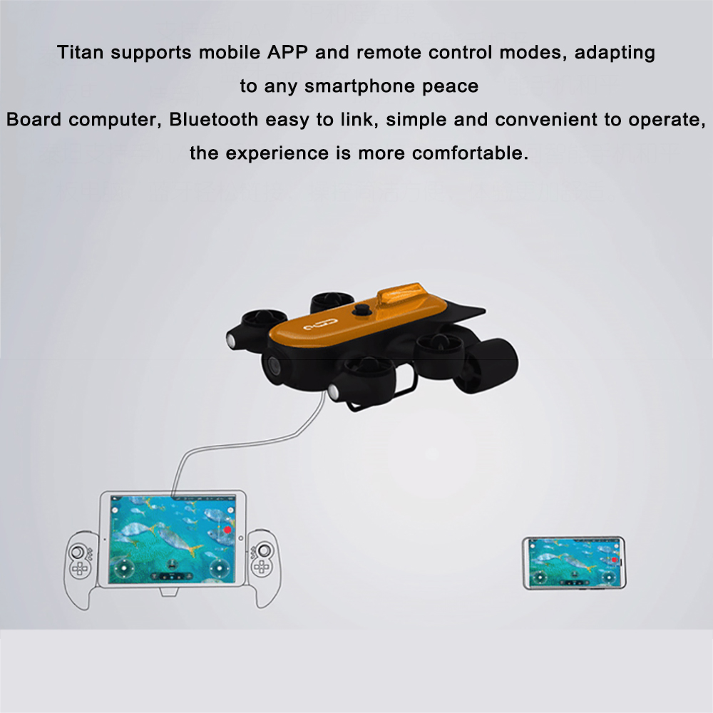 Geneinno Titan Underwater Inteligence Drone Robot Undersea Detection Wide-angle FOV 360 Rescue 160 Movement 4K Camera T1 RC