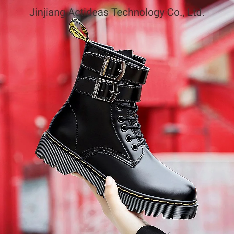 Leather Boots Classic Fashion Black Genuine Leather Working Boots for Women