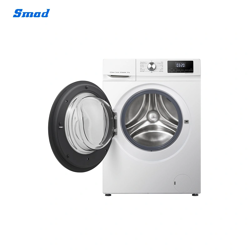 Smad Inverter Motor Front Loading Clothes Automatic Washing Machine for Home