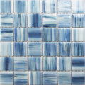 Blue Glass Mosaic Round Edge Backsplash Subway Decoration