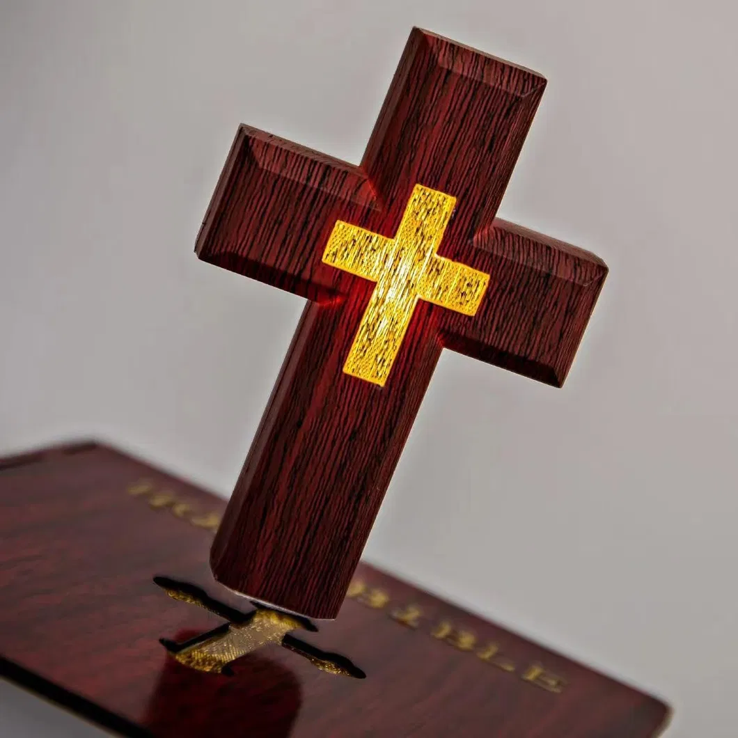 Holy Nightlight: Magnetic Levitating Cross Decor for Peaceful Spaces