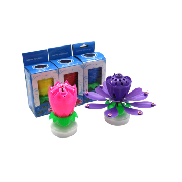 Color box rotating birthday flower music candle