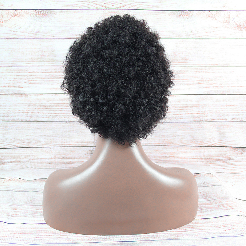 Afro puff wig machine made , popular machine made wigs wholesale accept custom color