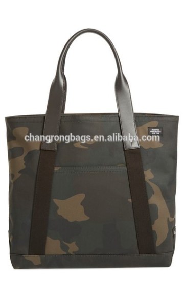 camo canvas leather bag canvas tote bag leather handle