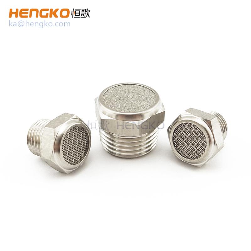 Sintered 316 Stainless Steel Brass Silencing Pneumatic Air Exhaust Muffler Filter Valve