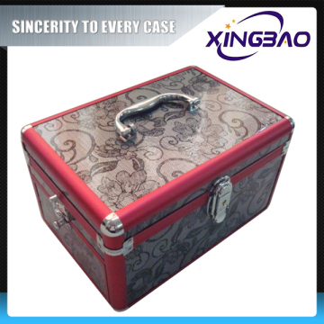 Wholesale small cosmetic case,low single cosmetic case,PVC panel aluminum cosmetic case