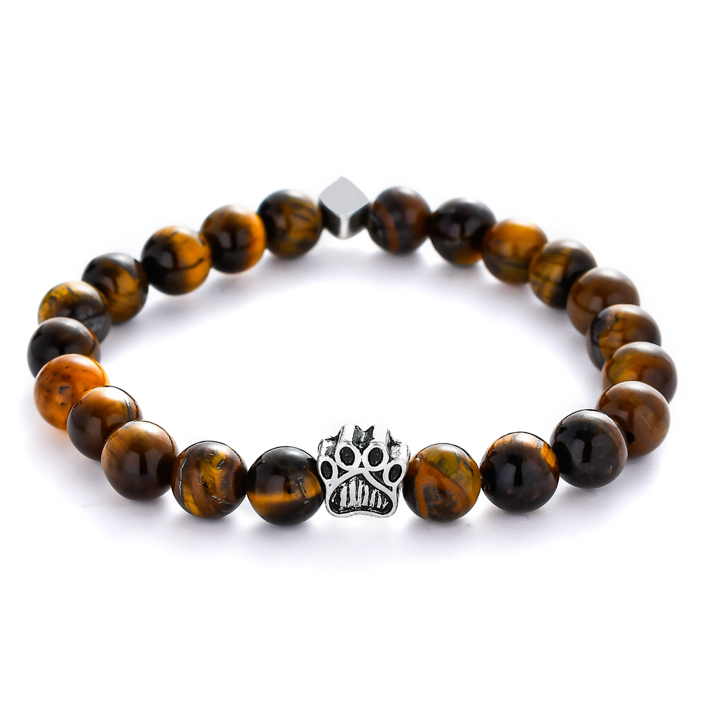 Moq 1 Piece Lava Stone Bracelet Bear Buddha Bracelet Cheap Elastic String Lava Stone Bracelet