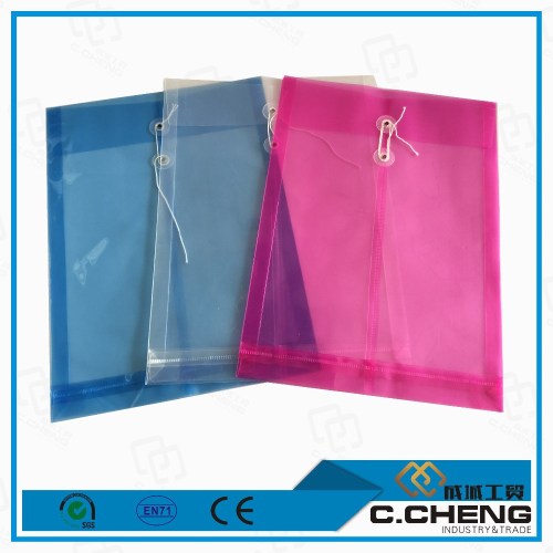 colored transparent envelope style pp string tie a4 plastic envelope