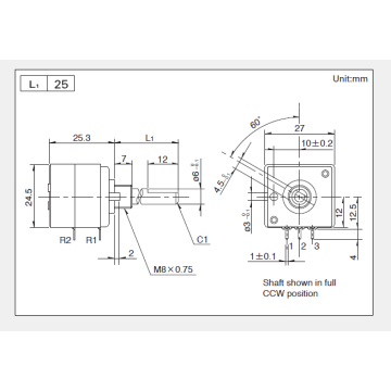 Potenziometro rotativo serie Rk271