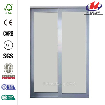 Glass Satin Clear Finish Aluminum Interior Sliding Door