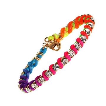 Personalized with colorful rubber thin leather bracelets for fashion girl