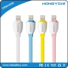colorful flat usb data cable for cell phone charging cabe usb HE-838E[HONGYI]