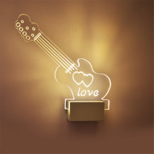 Modern Acrylic LED Wall Lamp with Guitar Design for Hotel and Home Bedroom Decor