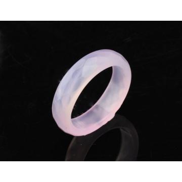 Natural 6MM Rose Agate Gemstone Faceted Women Rings