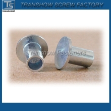 Flat head semi tubular rivets