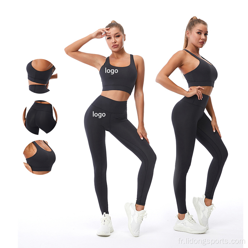 Confortable costume de yoga sport porter des vêtements d&#39;été femmes yoga costume de sport sans soudure sport yoga usure