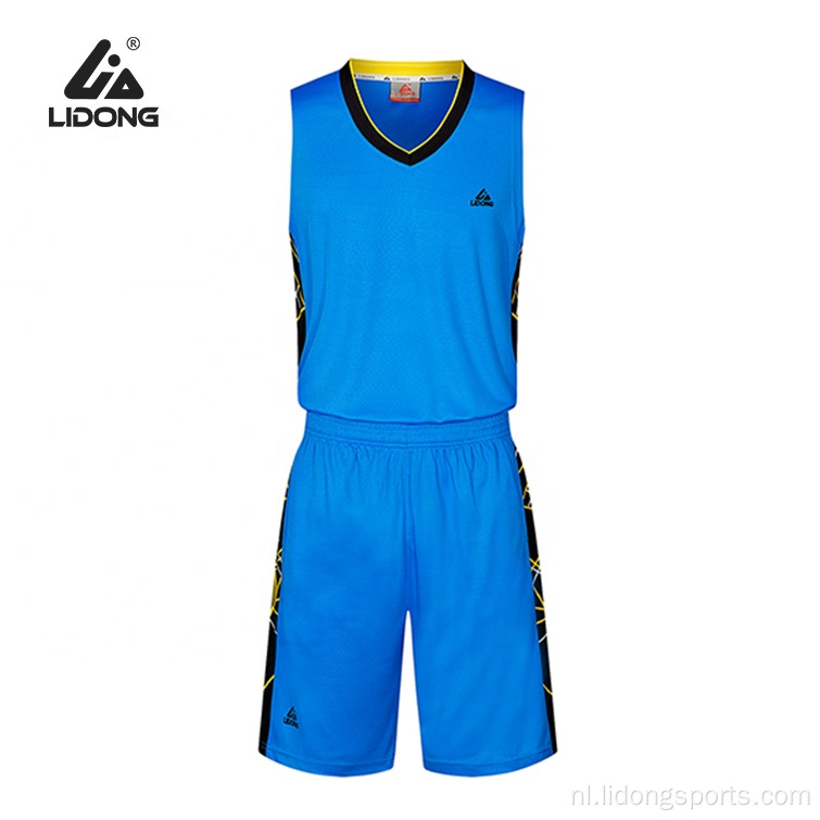 Professioneel op maat gesublimeerde basketbaltrainingsjerseys