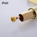 Golden Finished 3 Hole Hot Cold Brass Faucet