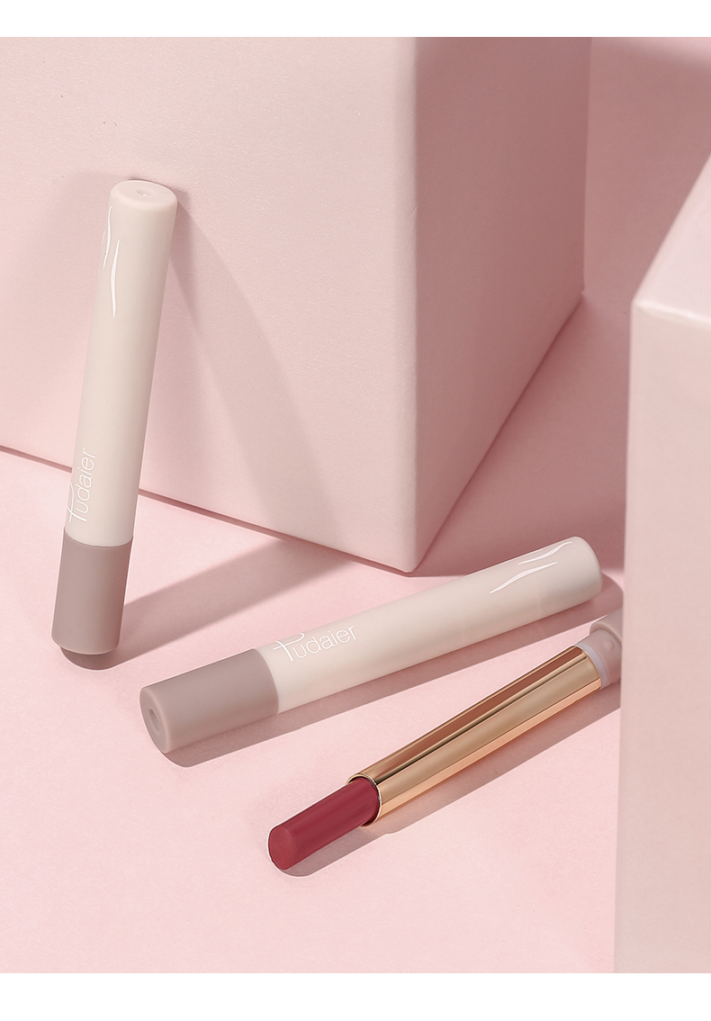 Pudaier New Lipstick Private Label Matte - Tropical Nude Cruelty-Free Nourishing Lipstick in Vibrant Shades