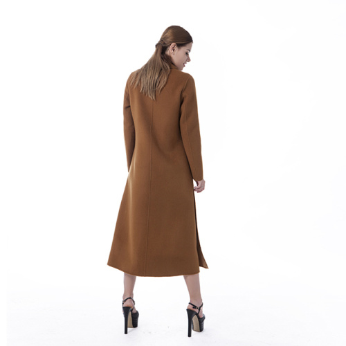 Fashion chocolate cashmere overcoat