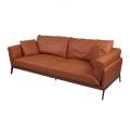 2020 New Design Tan Aniline Leather Sofa