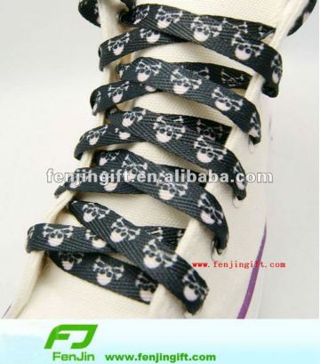 skull printed shoe lace