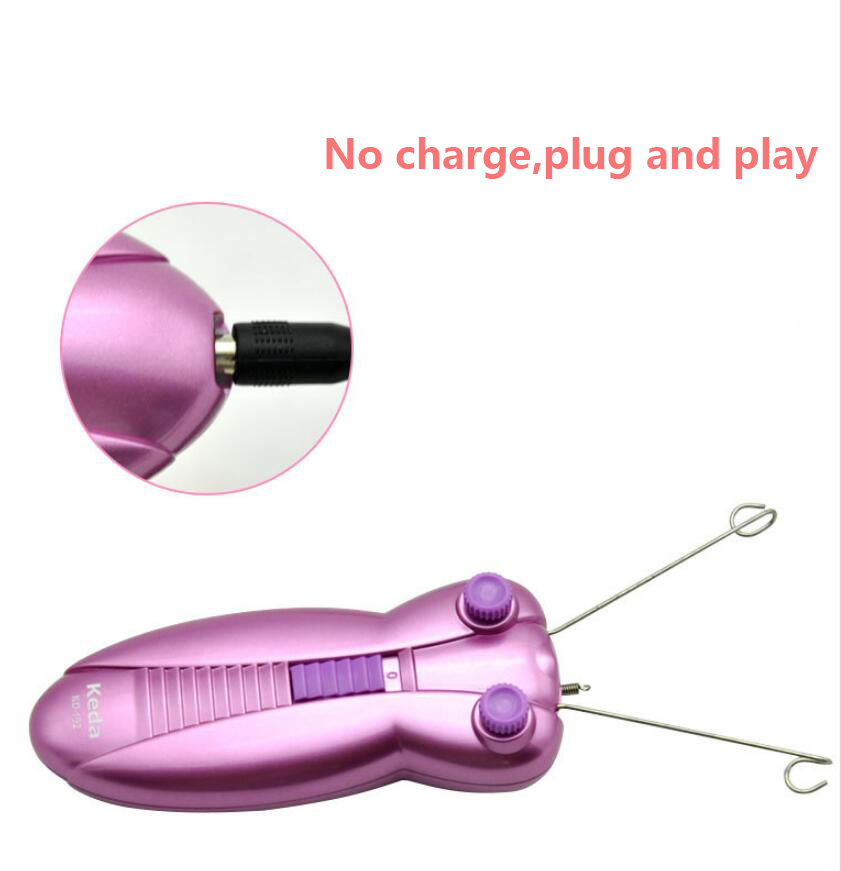 Lady Men Bee electric face epilator cotton thread loose power with indictator light painless safety hair remover