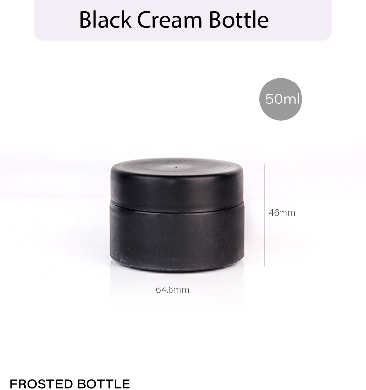 50ml black Round Cosmetic Container PET Plastic Jar