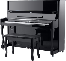SPYKER Digital Upright Piano - 88 Keys Touch Sensitive Hammer Keyboard MIDI Black Polish HD-L123