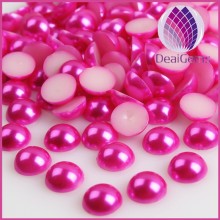 10mm half round abs imitation pearl with flat back
