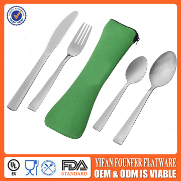 Camping Cutlery Set with Neoprene Case