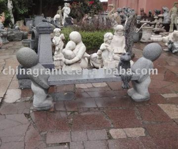 grey granite bench for garden