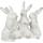 Beyazlatılmış Polyresin Bunny Quartet Figürleri