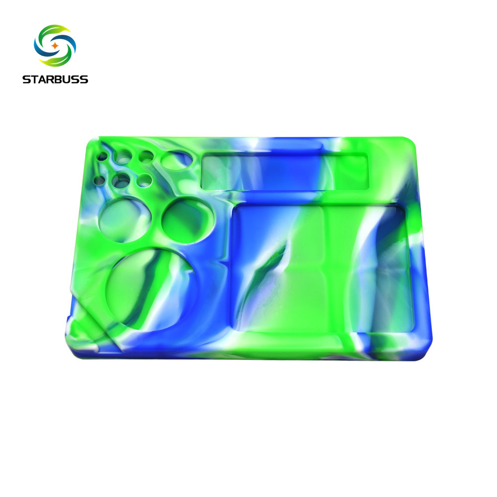 Wholesale 228 x 158 MM Multi Color Silicone Tobacco Rolling Tray