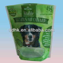 Resealable bottom gusset plastic pet food bag