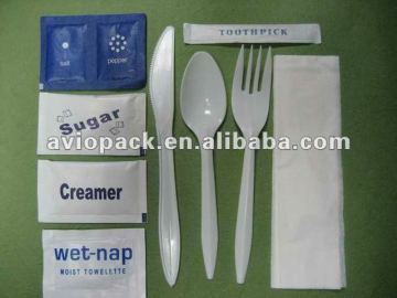 inflight cutlery kit with condiment&napkin