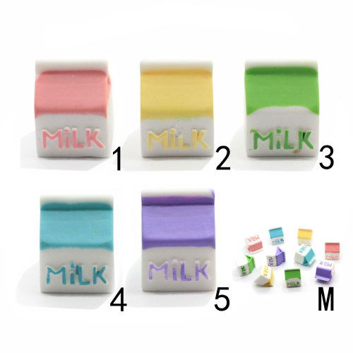 Παροχή εργοστασίου 3D Resin Milk Box DIY Ornament Simulation Drink Cup Children Dollhouse Toy Keychain Decor