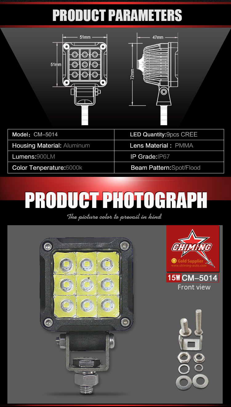 2 "12W Led Mini Cube Arbeitslicht Motorrad Traktor Nebelscheinwerfer LED Arbeitslicht