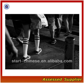 Classic Stripe White Sport Girls Socks/White Girls Socks