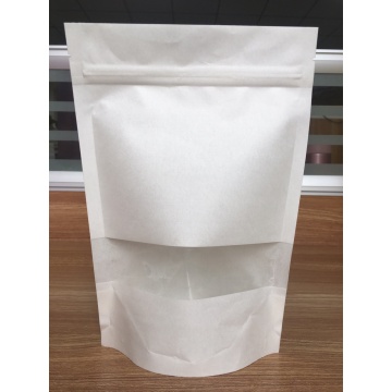 Saco de papel Kraft 100% compostável/biodegradável com janela
