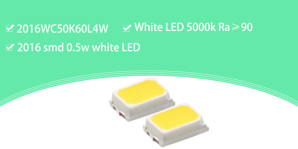 2016WC50K60L4W Ra90 Super Brigth High CRI LED 2016 SMD 5000 5500K 150mA