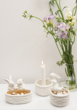 Romantic Ceramic Bunny Rabbits Crafts Statues