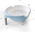 Pelbagai fungsi 2 dalam 1 mangkuk colander rolling dapur